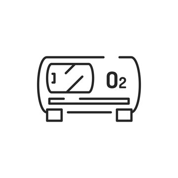 Oxygen chamber color line icon. Editable stroke.