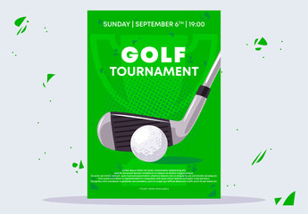 vector illustration of the poster template for a golf tournament