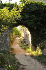 Weg durch ein romantisch, mystisches Tor