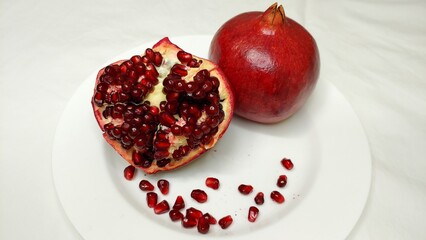pomegranate on a wooden table