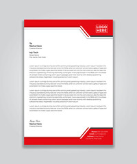 Red abstract corporate vector letterhead design for company & business