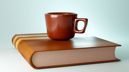 Education concept. 3d of book on blue background. Modern flat design isometric concept of Education for website and mobile website. Page template. Back to school, banner design template.