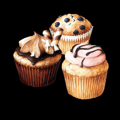 Sketch of muffins beautiful and delicious pastries picture 22