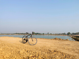 Fototapeta premium bicycle on mound