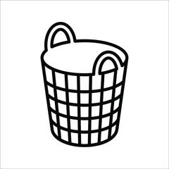 Clothes basket icon. Laundry household on white background. color editable