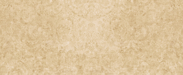 Old brown yellow beige vintage worn shabby elegant floral leaves flower patchwork motif tiles stone...