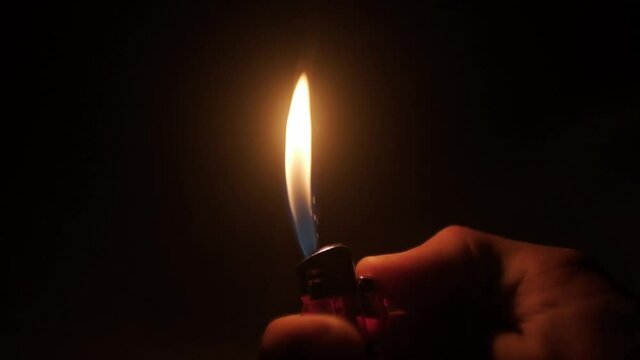 Igniting a cheap plastic gas lighter slow motion