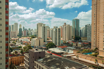 View of the city skyline with streets and buildings in São Paulo. The gigantic city, famous for its cultural and business vocation in Brazil.