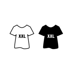 Set of XXL size icon on white. Vector