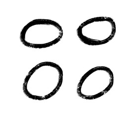 Hand drawn circle line sketch. Vector set circular scribble dood