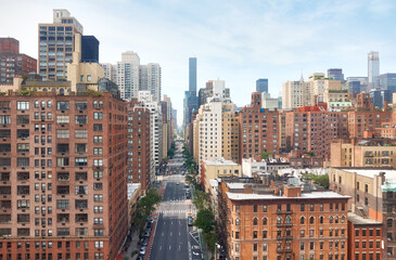 Manhattan cityscape on a sunny summer day, New York, USA.