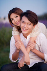 Young couple at romantic embrace