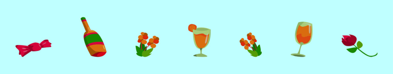 set of mimosa cartoon icon design template with various models. vector illustration isolated on blue background