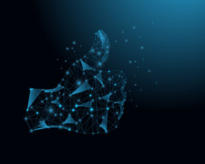 Low poly hand like technology abstract