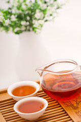 Chinese tea set on tray