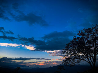 sunset in the mountains