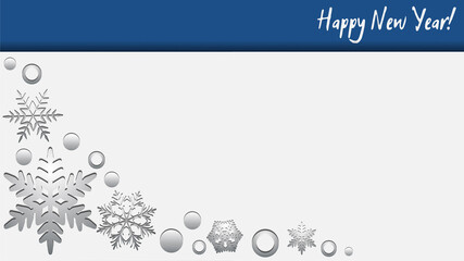 Vector winter background with snowflakes on a white and blue background. Illustration for holiday letters, invitations, postcards, etc.