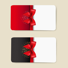 Two Gift Cards Set Isolated With Gradient Mesh, Vector Illustration