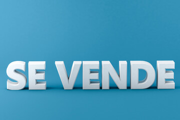 3d rendering of a sale sign in spanish words
