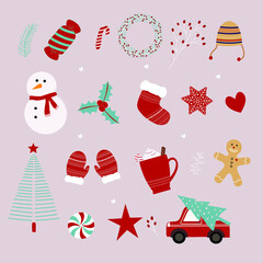 vectors of Christmas decoration elements