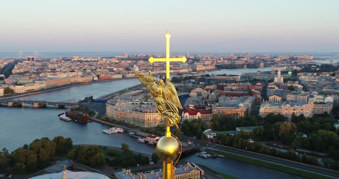Angel On The Spire Of Peter And Paul Cathedral In St. Petersburg