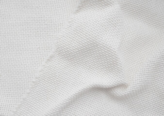 Fototapeta na wymiar White rough canvas texture close up. Light natural fabric background