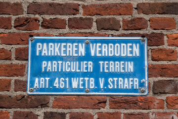 General No Parking Sign At Amsterdam The Netherlands 18-1-2021