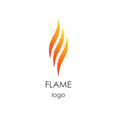 Flame logo design icon. Creative fire concept template for oil and gas company, web or mobile app.