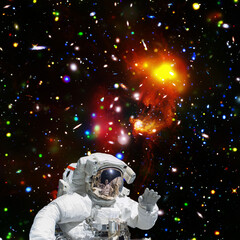 Obraz na płótnie Canvas Astronaut and light. Science theme. The elements of this image furnished by NASA.