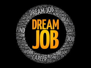 Fototapeta premium Dream job word cloud, business concept background
