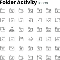 Folder, file activity icon set