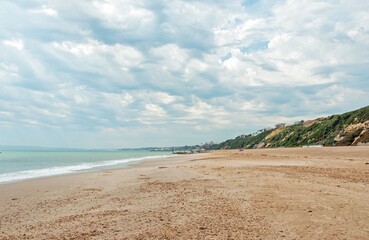 Fototapeta na wymiar Bournemouth beach, Dorset, England, in the summertime,