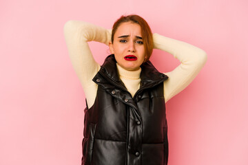 Young arab mixed race woman screaming with rage.