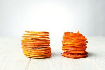 orange and persimmon chips
