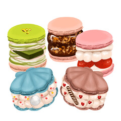 chubby/chunky macaroon
a macaron
韓国スイーツ　流行　マカロン　トゥンカロン　シェルマカロン　盛り合わせ　セット
