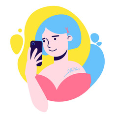 girl with a phone taking a selfie