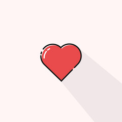 Happy Valentine's Day, Realistic Romance with red heart shape, Valentine's Day Greetings. Vector Illustration