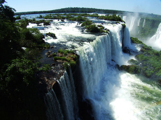 The waterfalls of Iguazu viewed from the Brazilian side