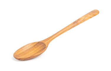 Wooden spoon on isolated white background with clipping path