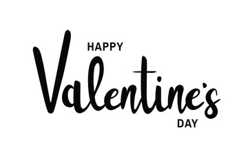 Happy Valentines Day. Happy Valentines day calligraphy and text for greeting card, poster, invitation and flyer. Handwritten typography for Valentines Day on white background