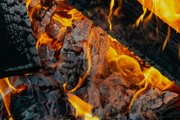 The fire, burning debris, there is no focus. Large burning fire.