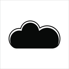 black cloud icon on white background