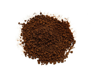 Instant coffee powder isolated on white background