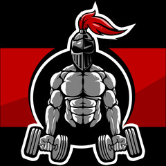 Warrior bodybuilding and gym logo