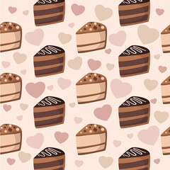 Vector illustration of cake seamless pattern
