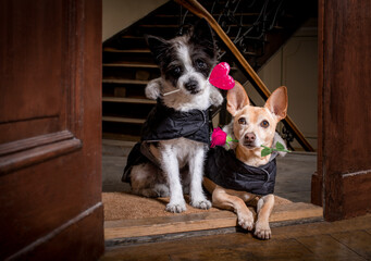 valentijns bruiloft hond verliefd