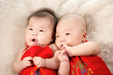 Two cute twin babies
