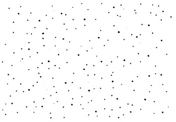 dots of black color of different sizes are randomly arranged on a white background in a modern style. Beautiful grunge vintage black background. Background illustration of the background. Vector float