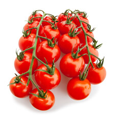 cherry tomato branch path isolated on white