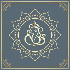 Ganesha, wedding card, royal Rajasthan, India	